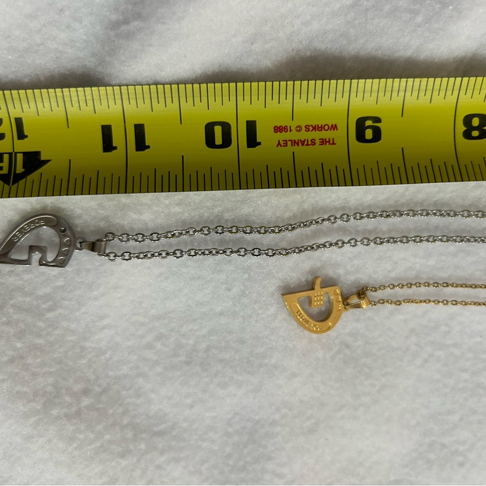 Gold and Silver Heart Pendant Necklace - Picture 5 of 5